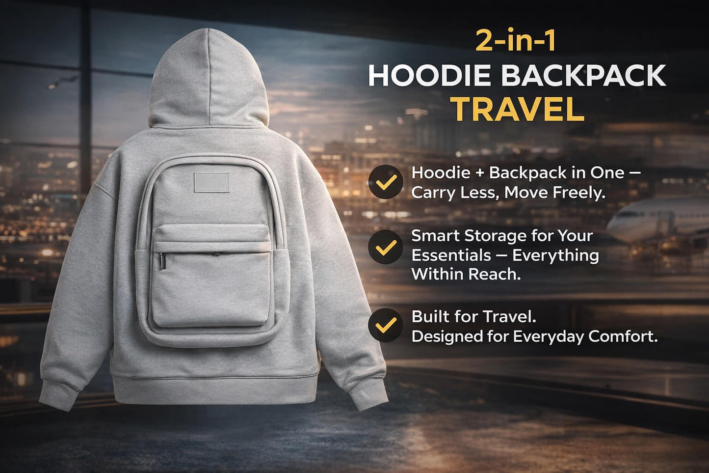 Built-In Backpack Hoodie