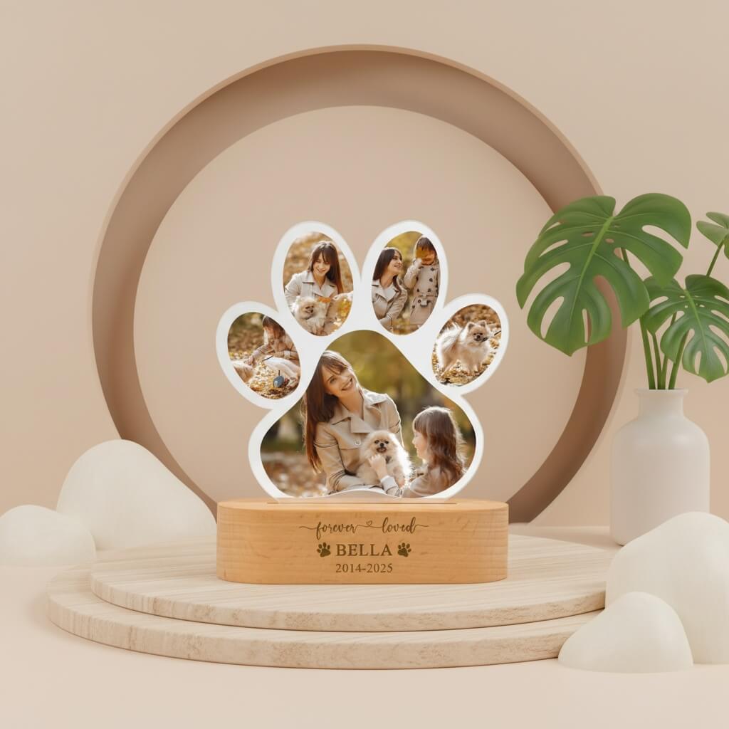 Personalized Paw Memory Lamp