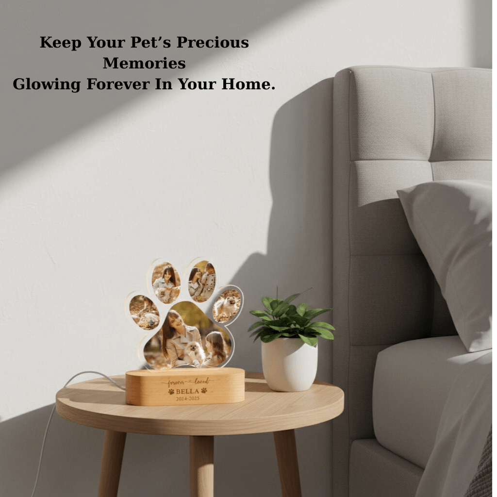 Personalized Paw Memory Lamp
